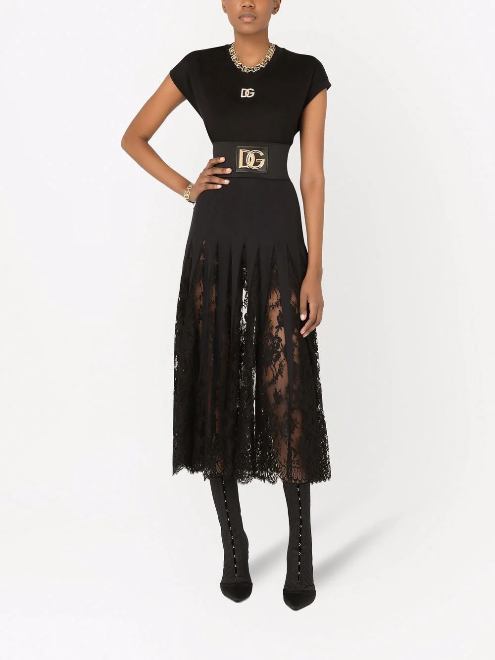 lace midi skirt - 2