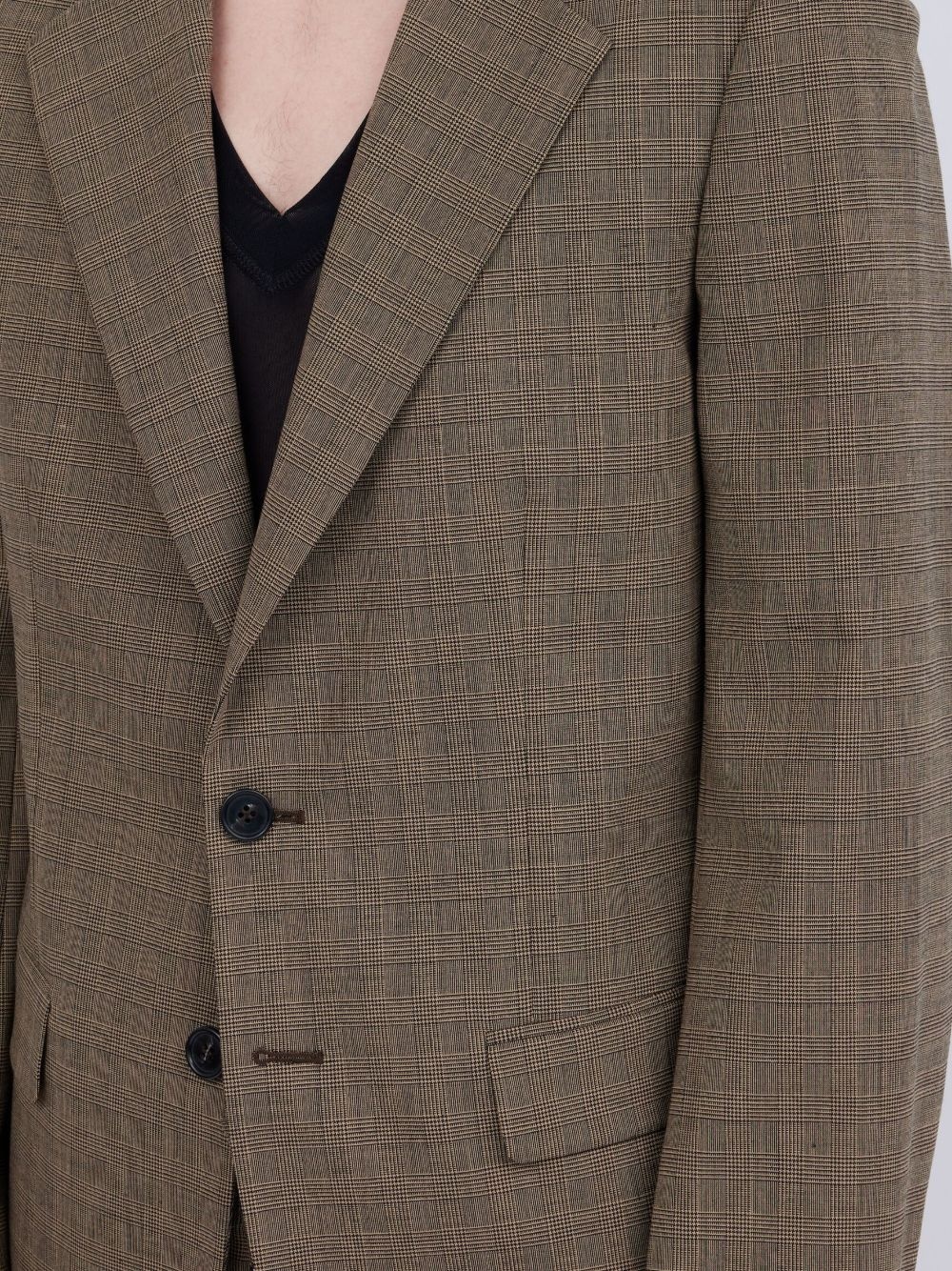 tartan-pattern blazer - 7