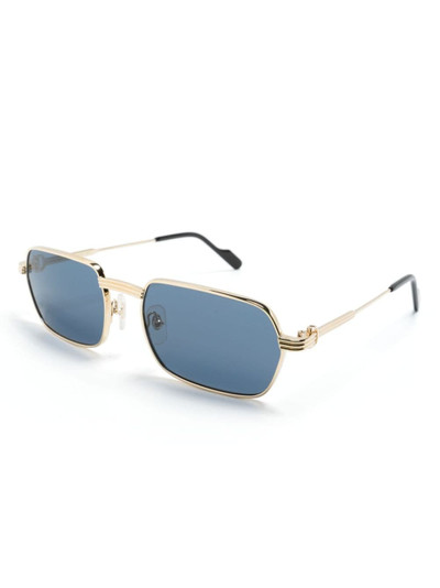 Cartier polished rectangle-frame sunglasses outlook