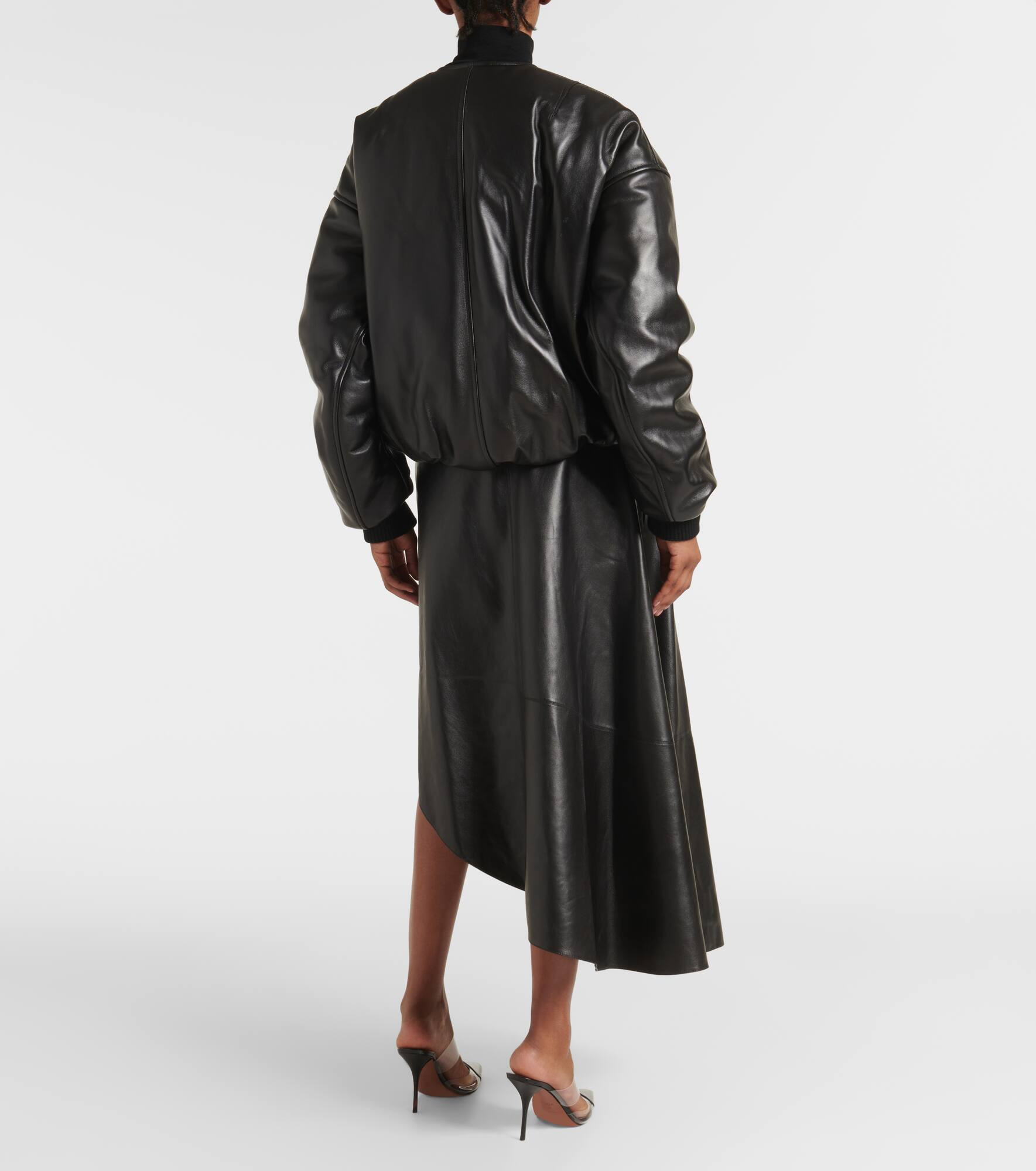 Leather bomber jacket - 3