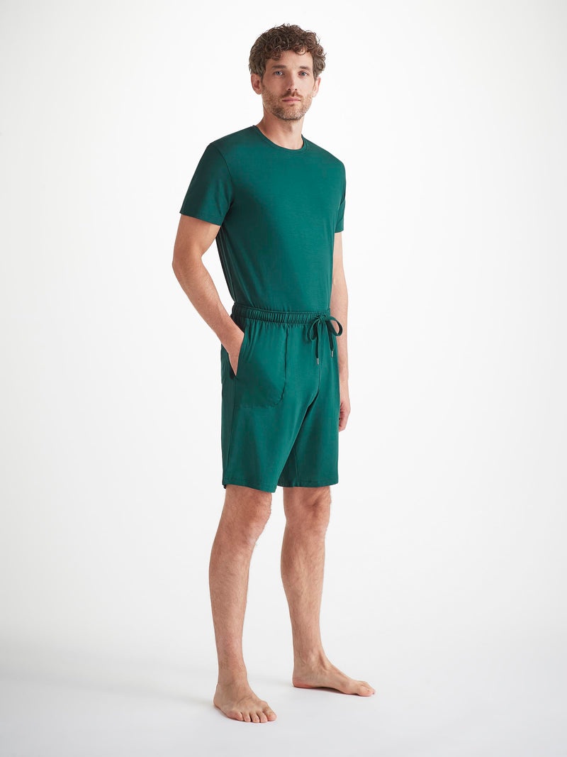 Men's Lounge Shorts Basel Micro Modal Stretch Pine Green - 3