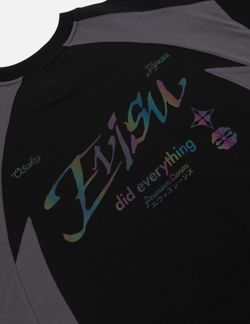 Panel Blocking with Colorful Logo Print Loose Fit T-Shirt 6