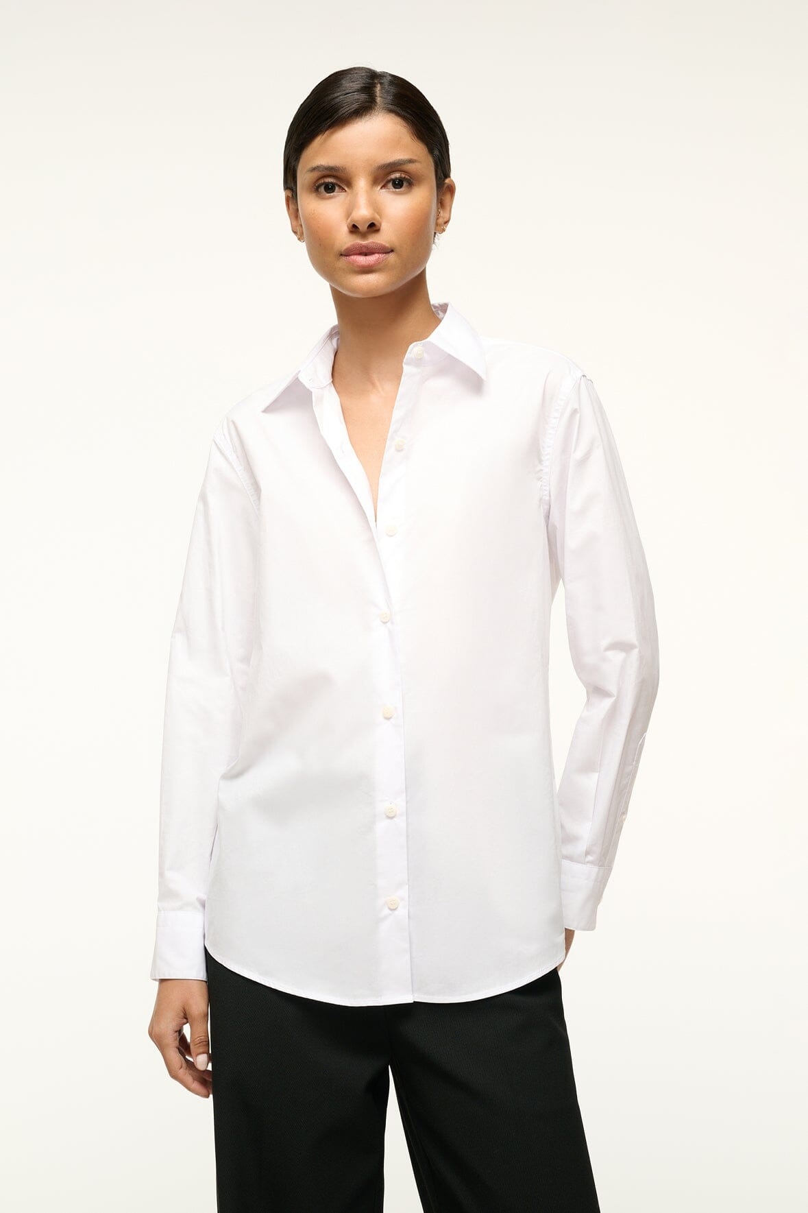 STAUD ROXBURY POPLIN SHIRT WHITE - 4