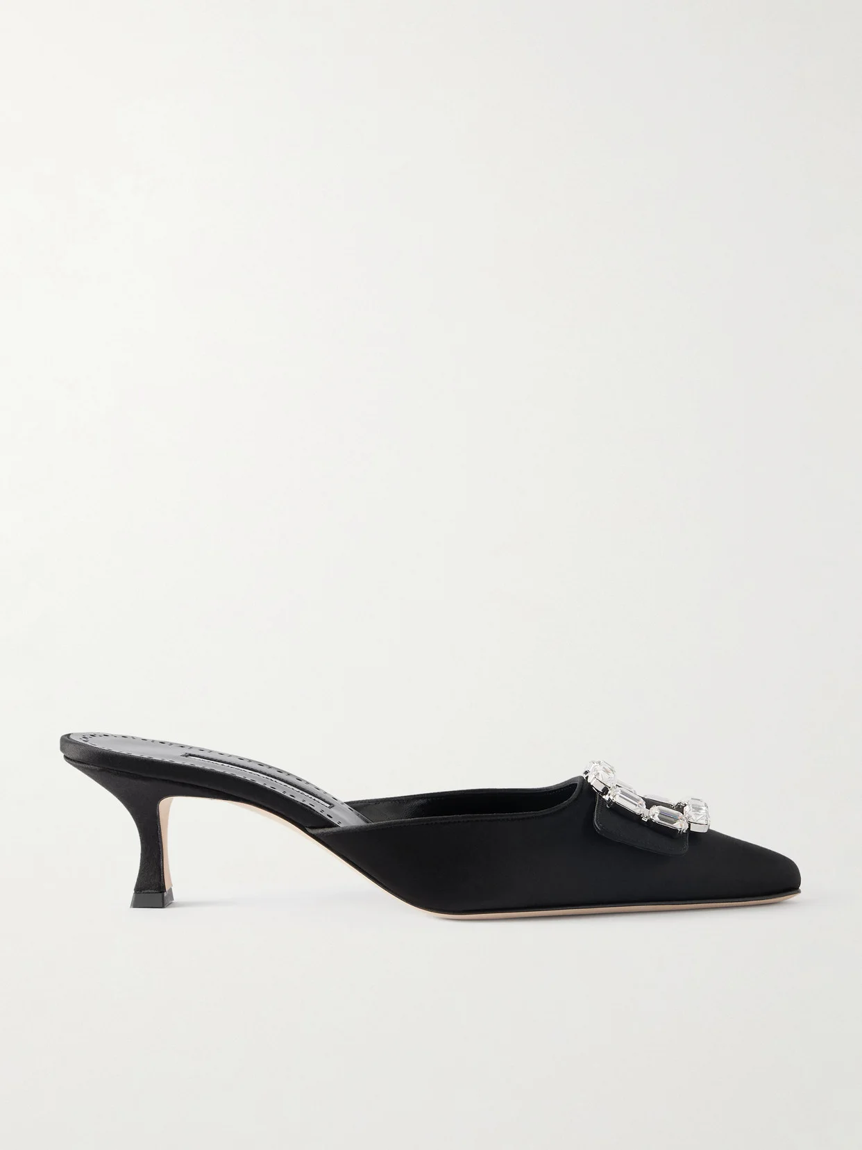 Mayjou 50 Crystal-embellished Satin Mules - 1