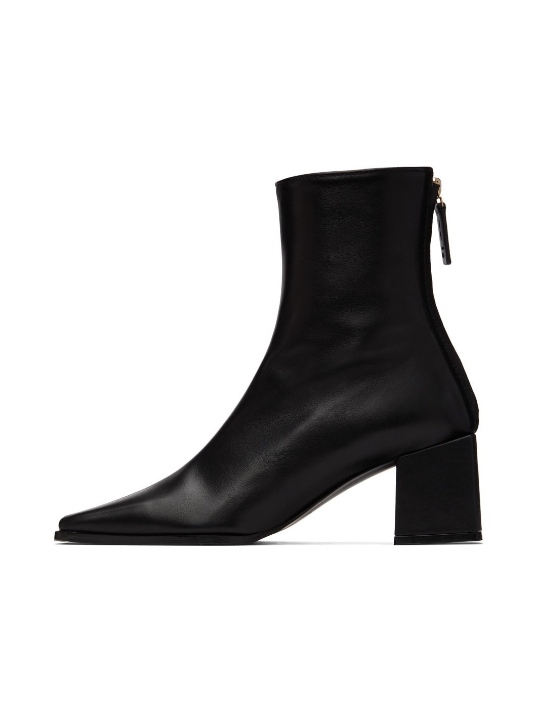 Black Cube Heel Basic Boots - 3