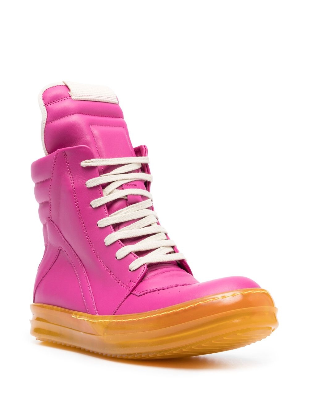 high-top leather sneakers - 2