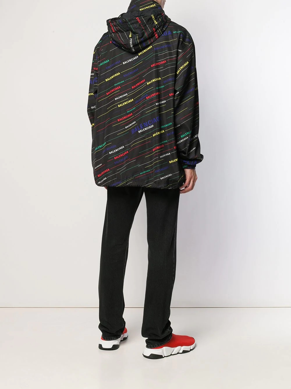 logo print oversized raincoat - 6