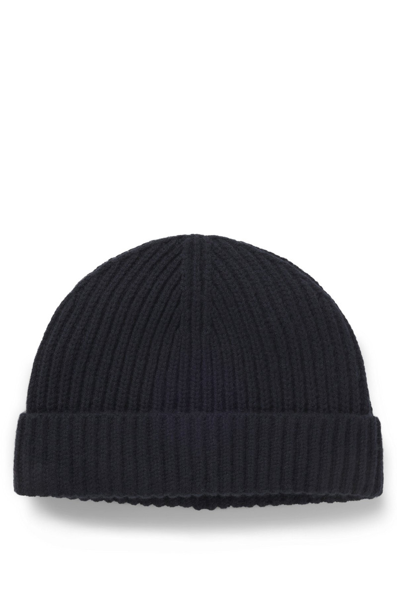 BOSS BECKHAM X BOSS BEANIE HAT IN VIRGIN WOOL AND CASHMERE outlook
