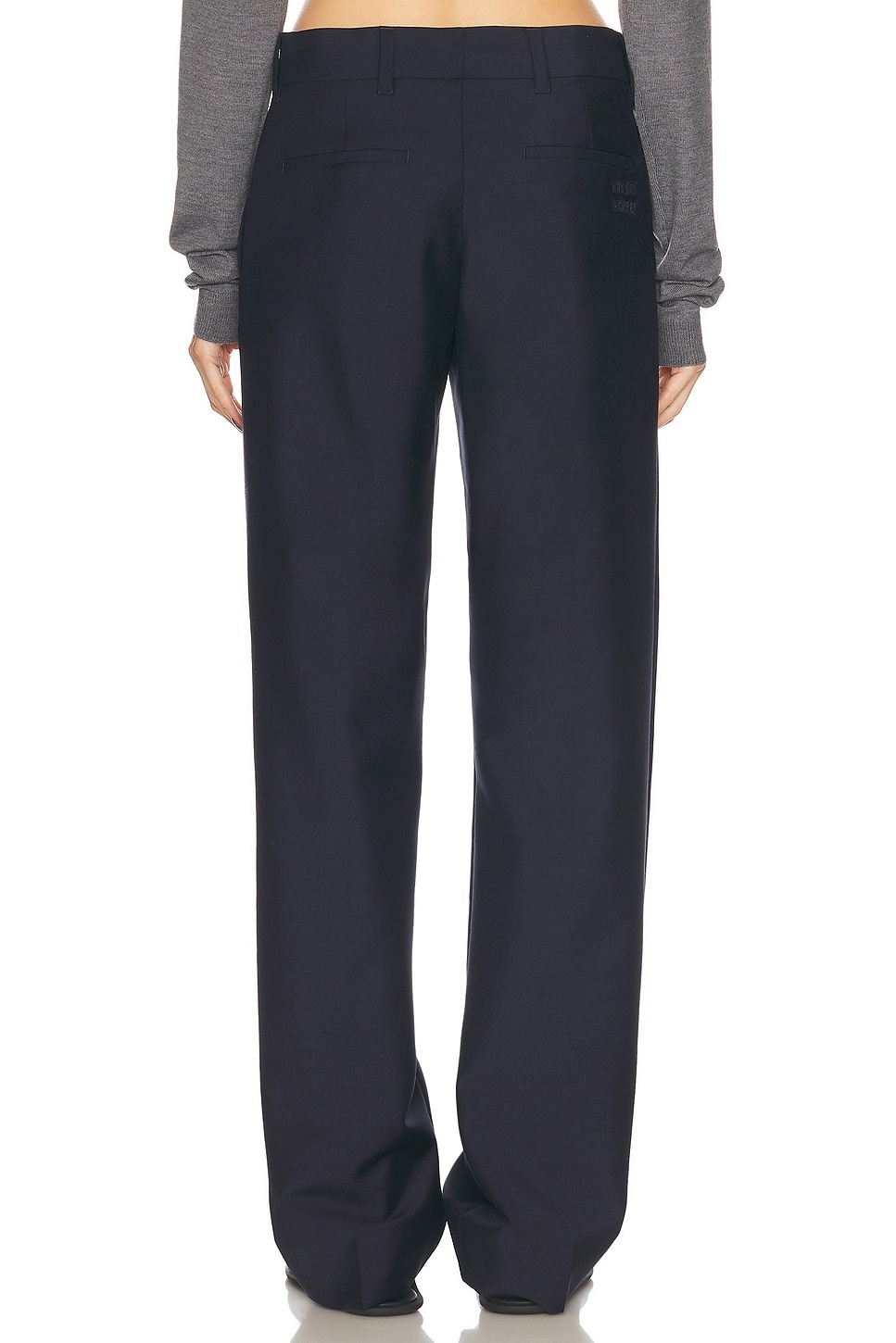 【関税&送料込】Miu Miu Midnight Blue Batavia Pant Miu Miu Straight Leg Trouser | forward | REVERSIBLE