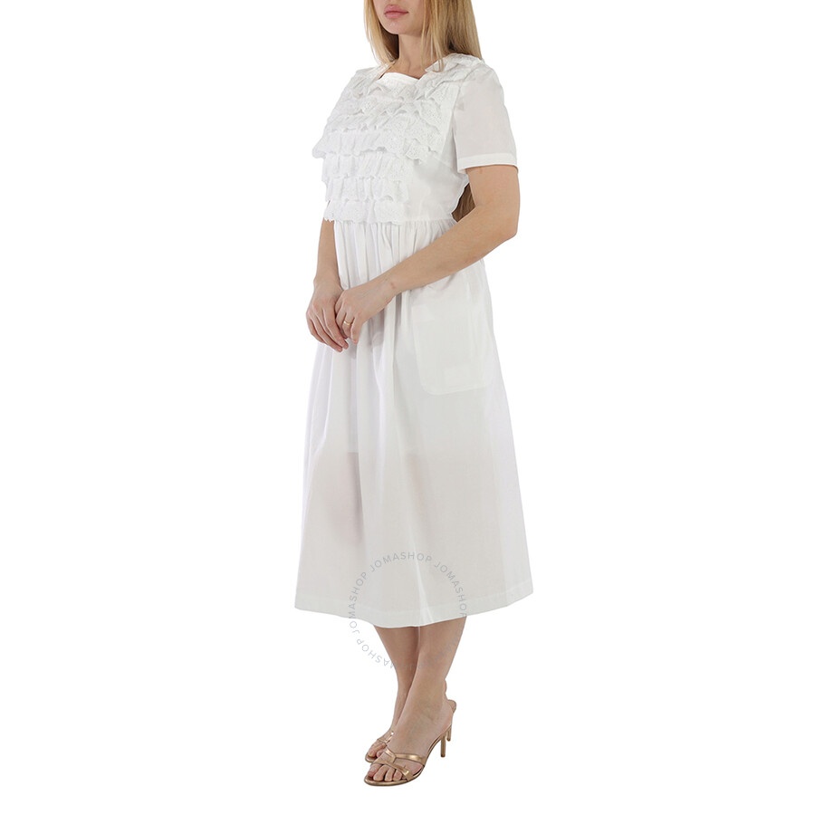 Comme Des Garcons Girl White Ruffled Cotton-poplin Dress - 2