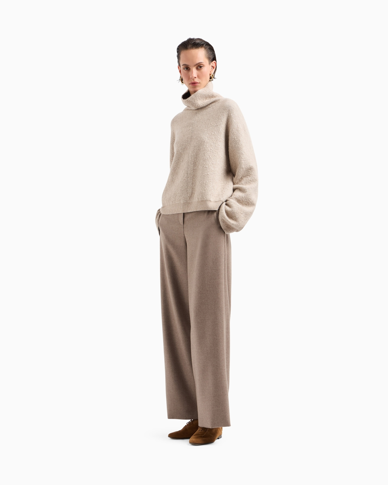 Viscose, cashmere and silk mock-neck jumper - 2