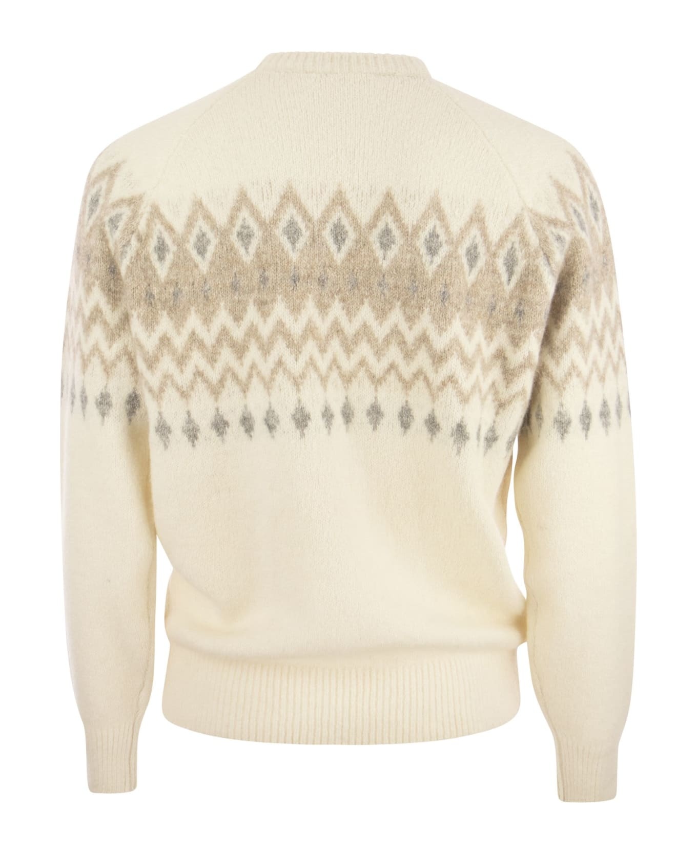 Icelandic Jacquard Buttoned Sweater - 2