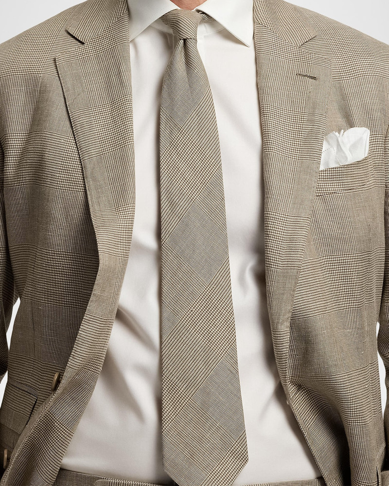 Ralph Lauren Men's Linen and Mulberry Silk Glen Plaid Tie outlook