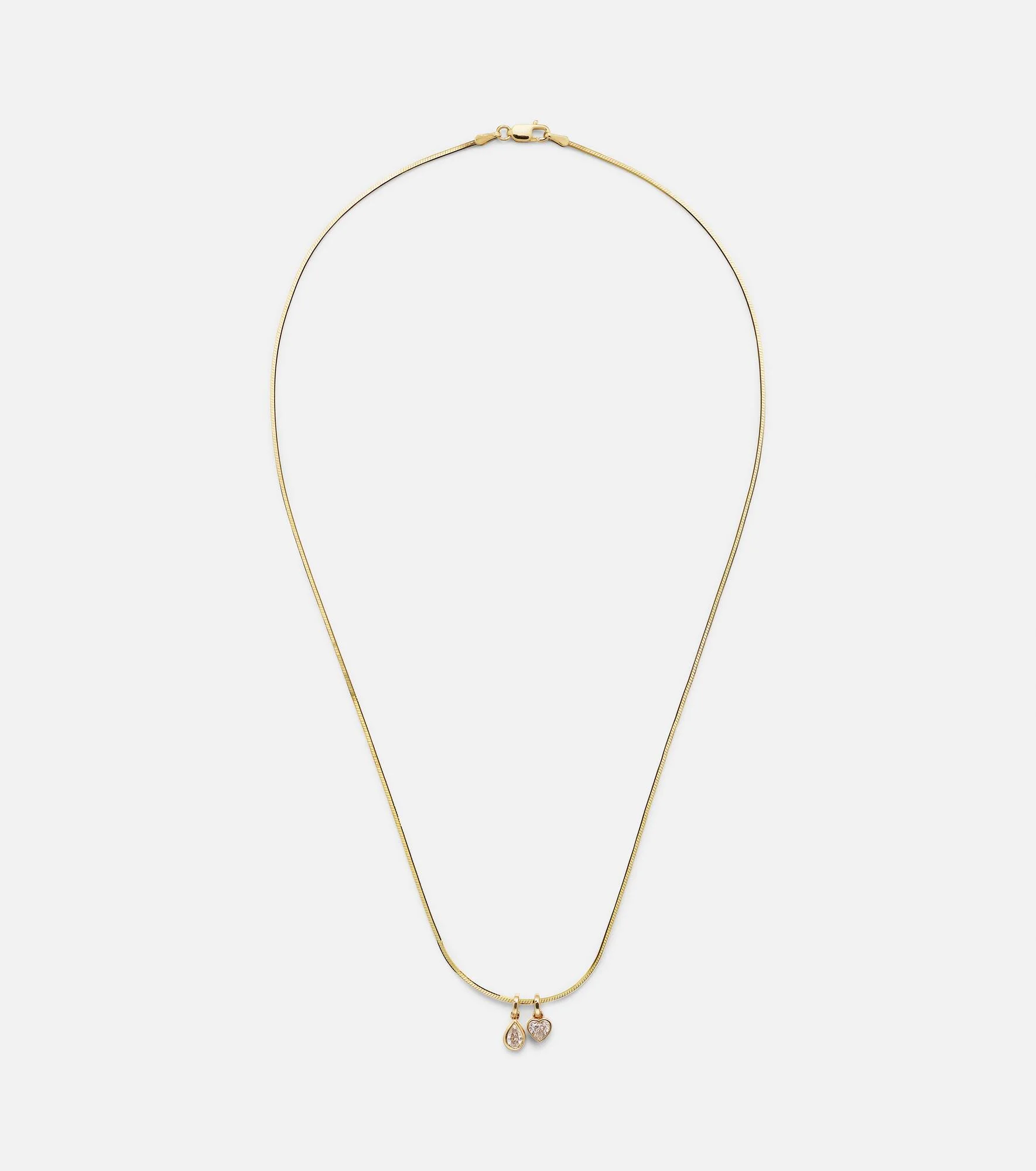 14kt gold pendant necklace with diamonds - 1