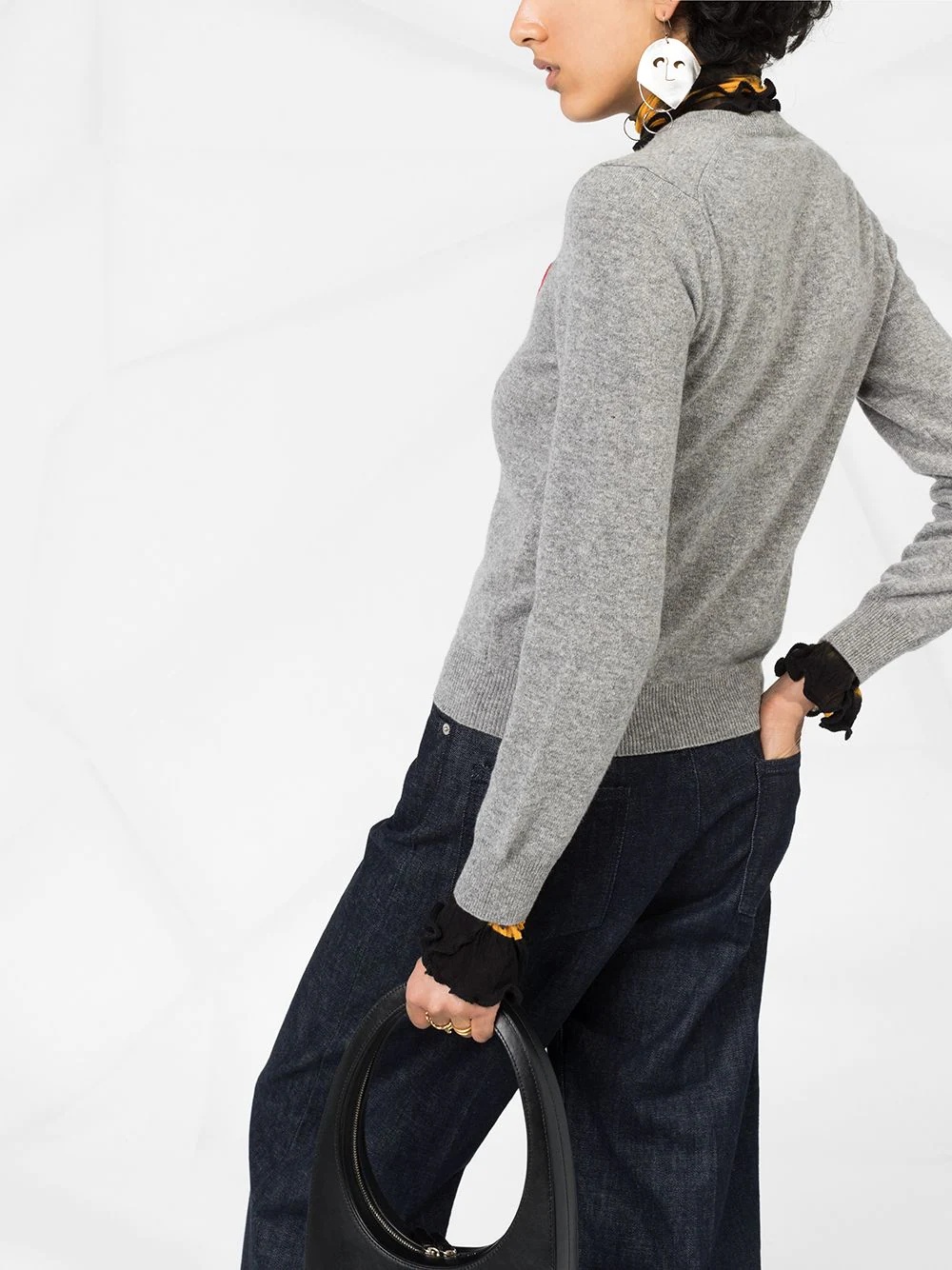 long sleeve V-neck sweater - 3