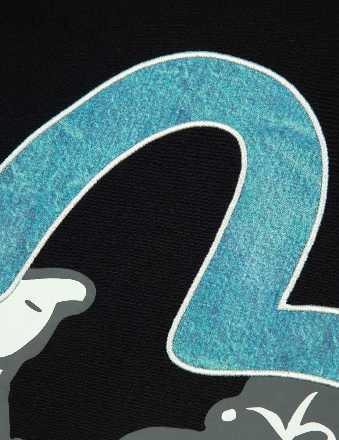 GODHEAD PRINT AND SEAGULL EMBROIDERY LOOSE FIT T-SHIRT - 7