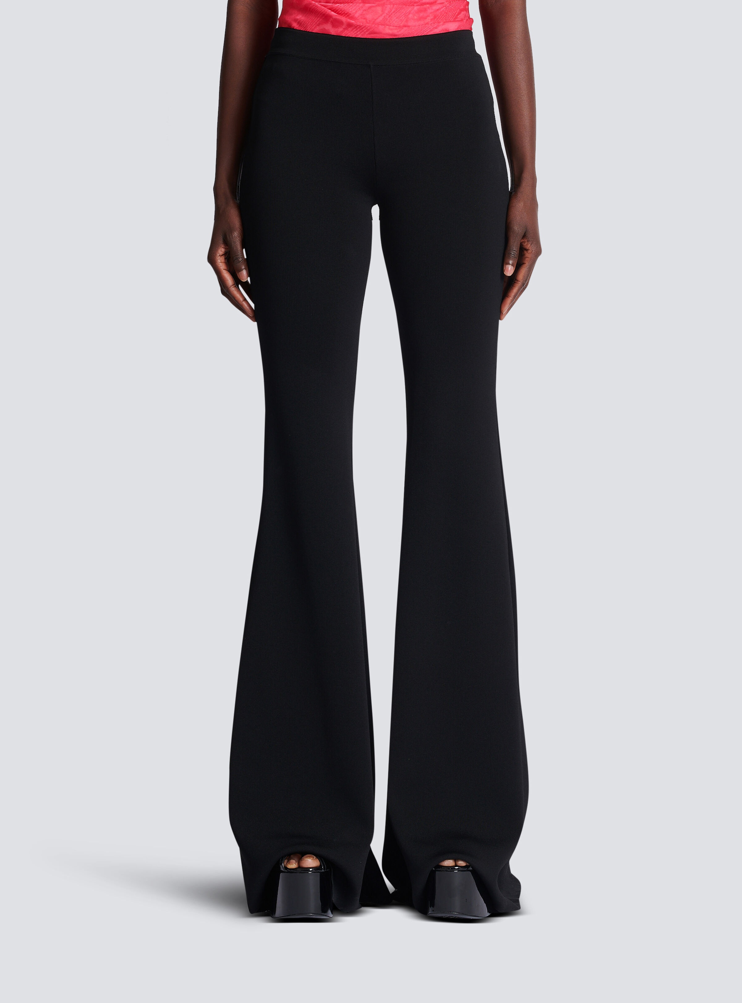 High-waisted flared trousers - 5