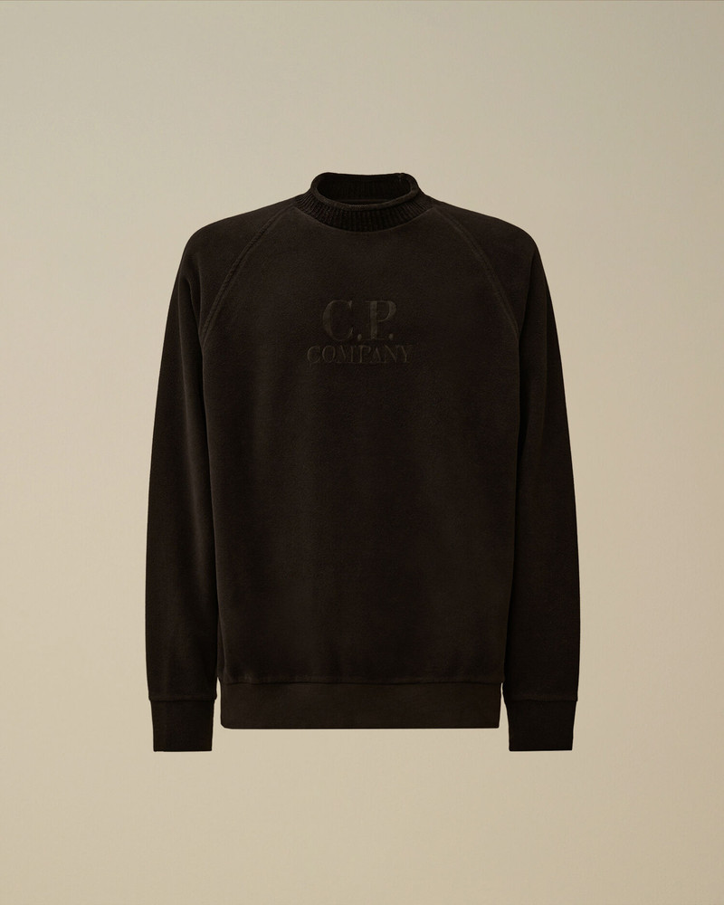 Brushed Emerized Diagonal Fleece Mockneck Sweatshirt 1