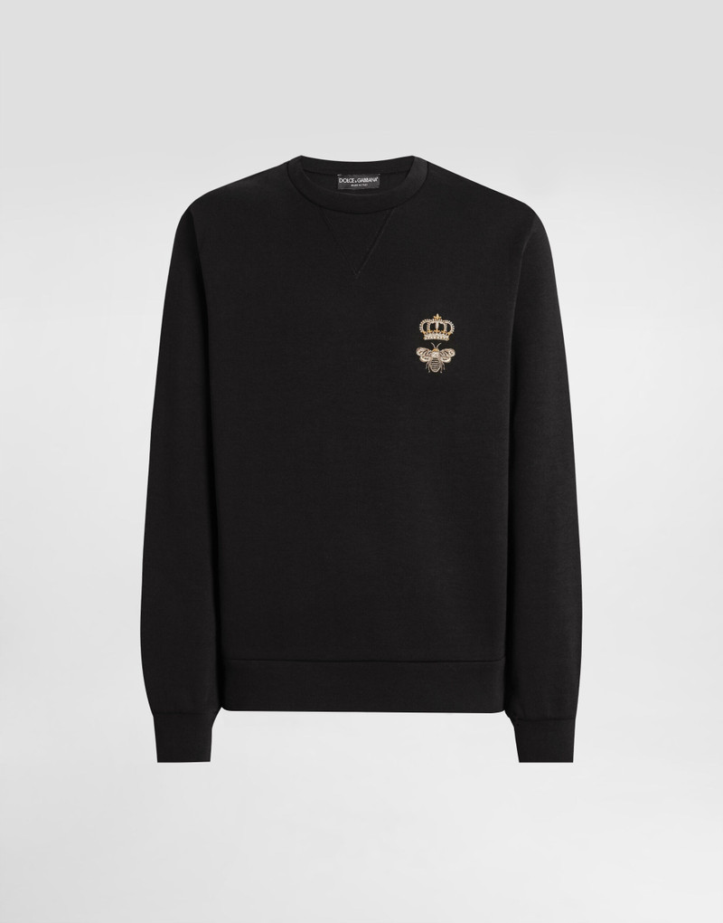 Cotton jersey sweatshirt with embroidery 1