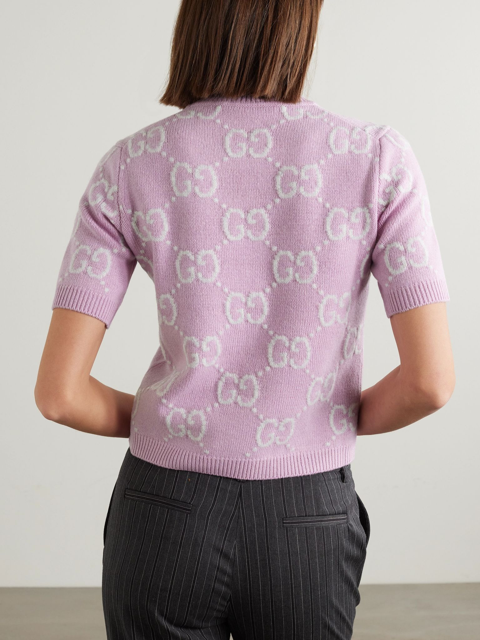 Wool-jacquard sweater Antique rose - 4