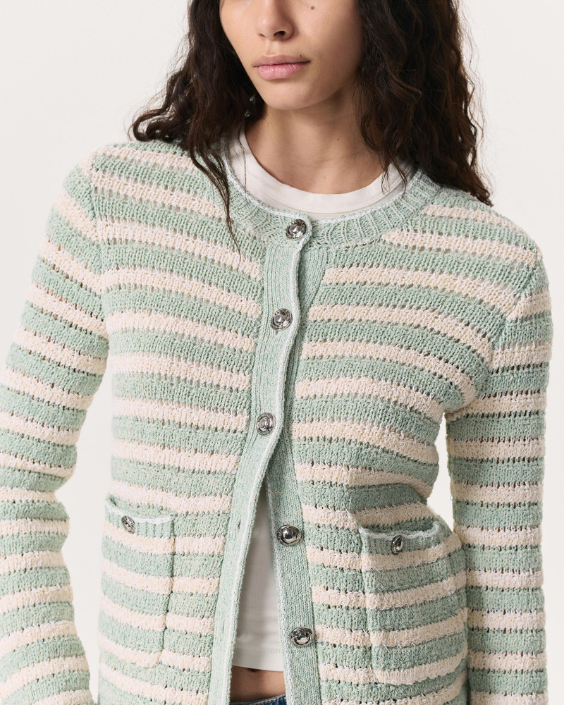 rag & bone Jace Striped Cotton-Blend Lady Cardigan outlook