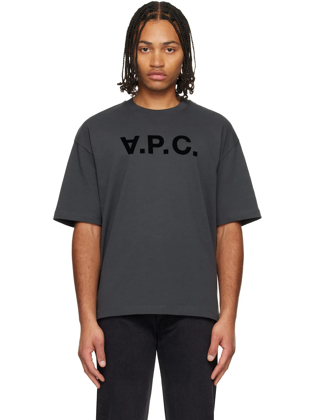 Gray Flocked T-shirt - 1