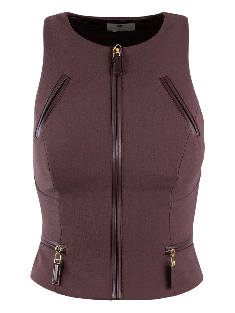 ELISABETTA FRANCHI zip-up sleeveless top outlook