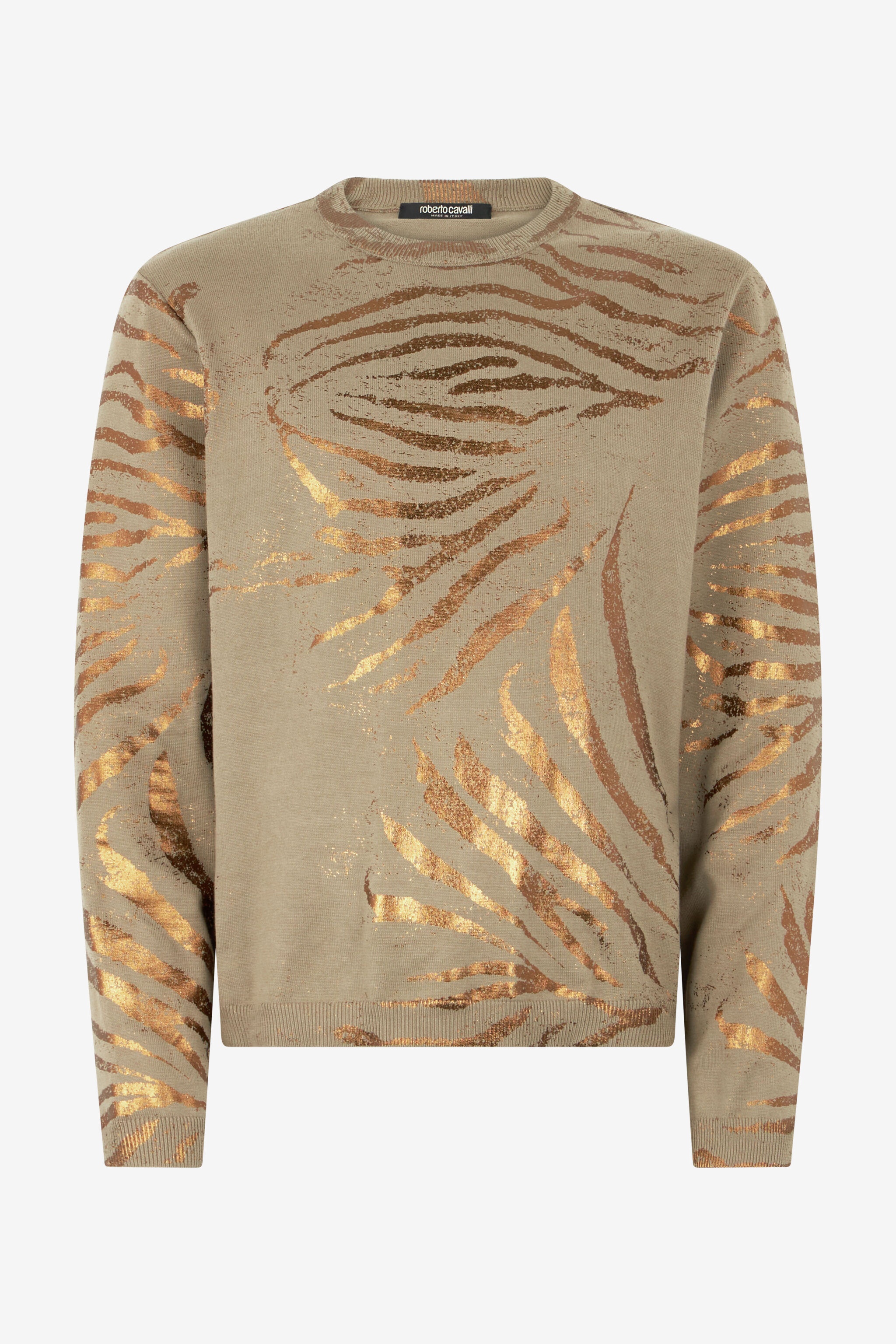 Sweater With Golden Tiger Skin Pattern - 1