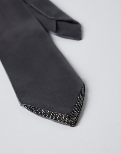 Brunello Cucinelli Stretch silk satin tie with monili outlook