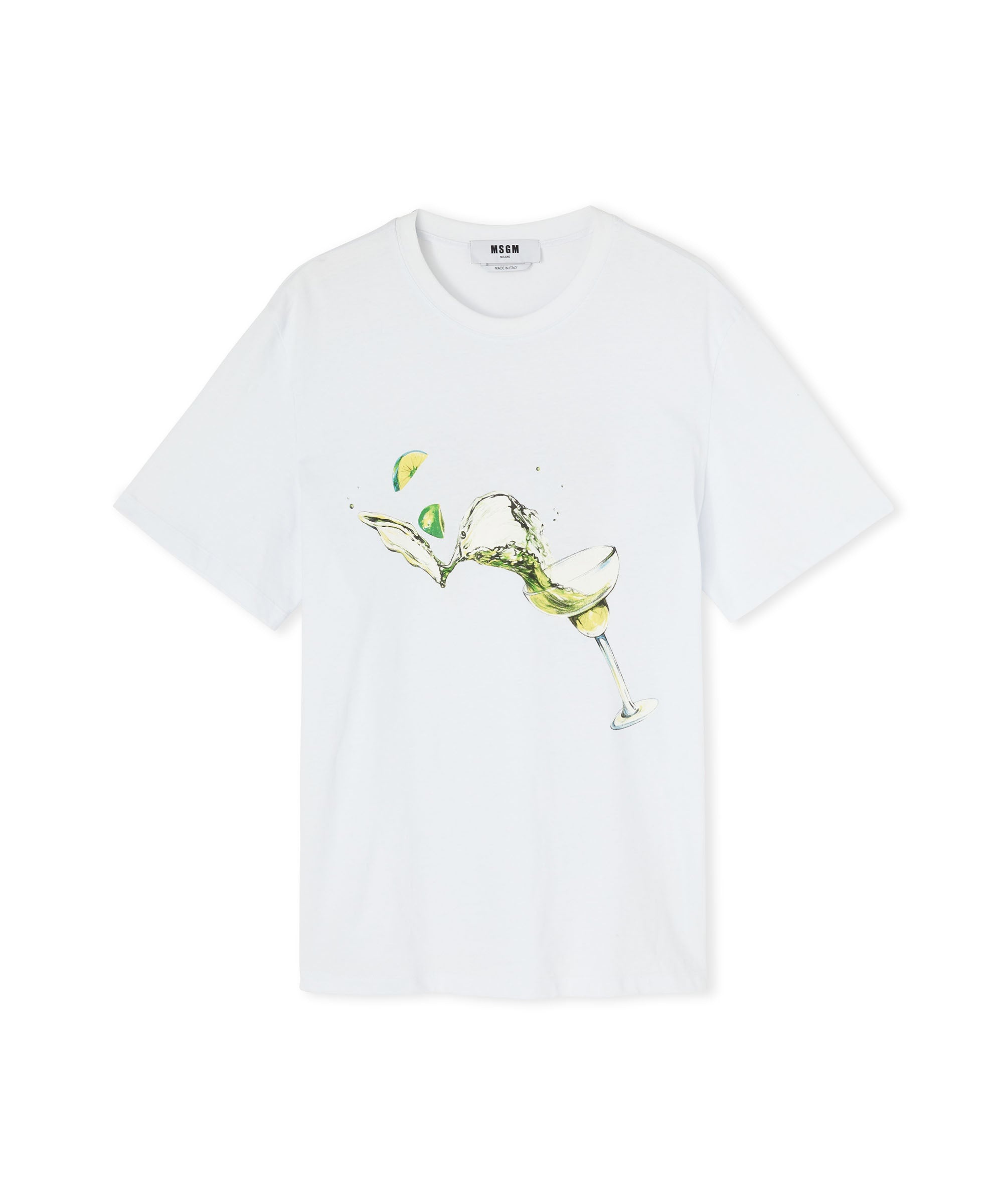 Cotton crewneck t-shirt with "MSGM Margarita" and "club paradiso" graphics - 3