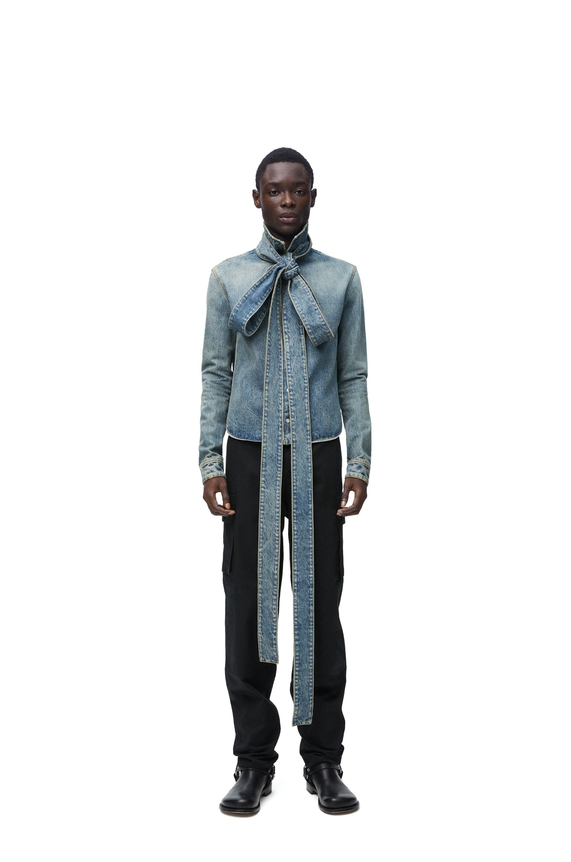Bow shirt in denim - 2
