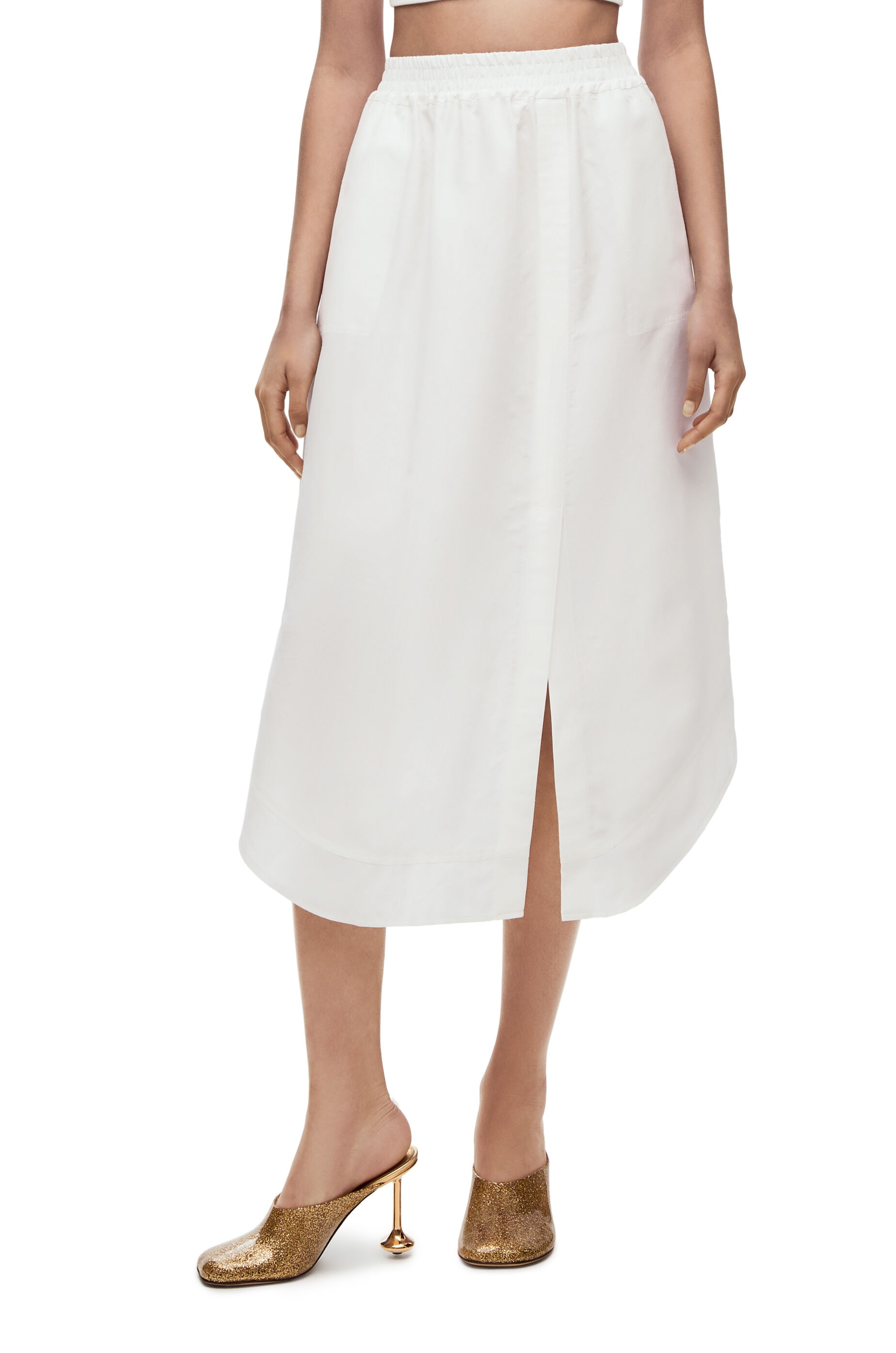 Midi skirt in viscose and linen - 3