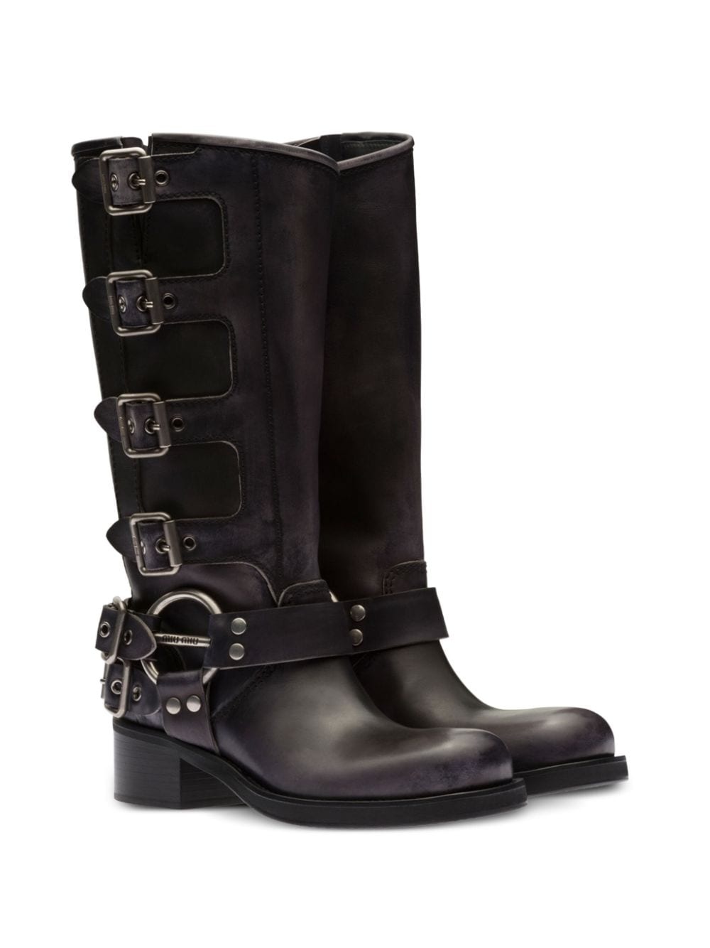 buckle-detail leather boots - 2