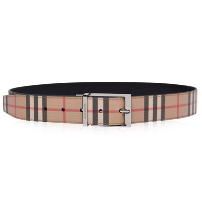Burberry REVERSIBLE VINTAGE CHECK E-CANVAS AND LEATHER BELT outlook