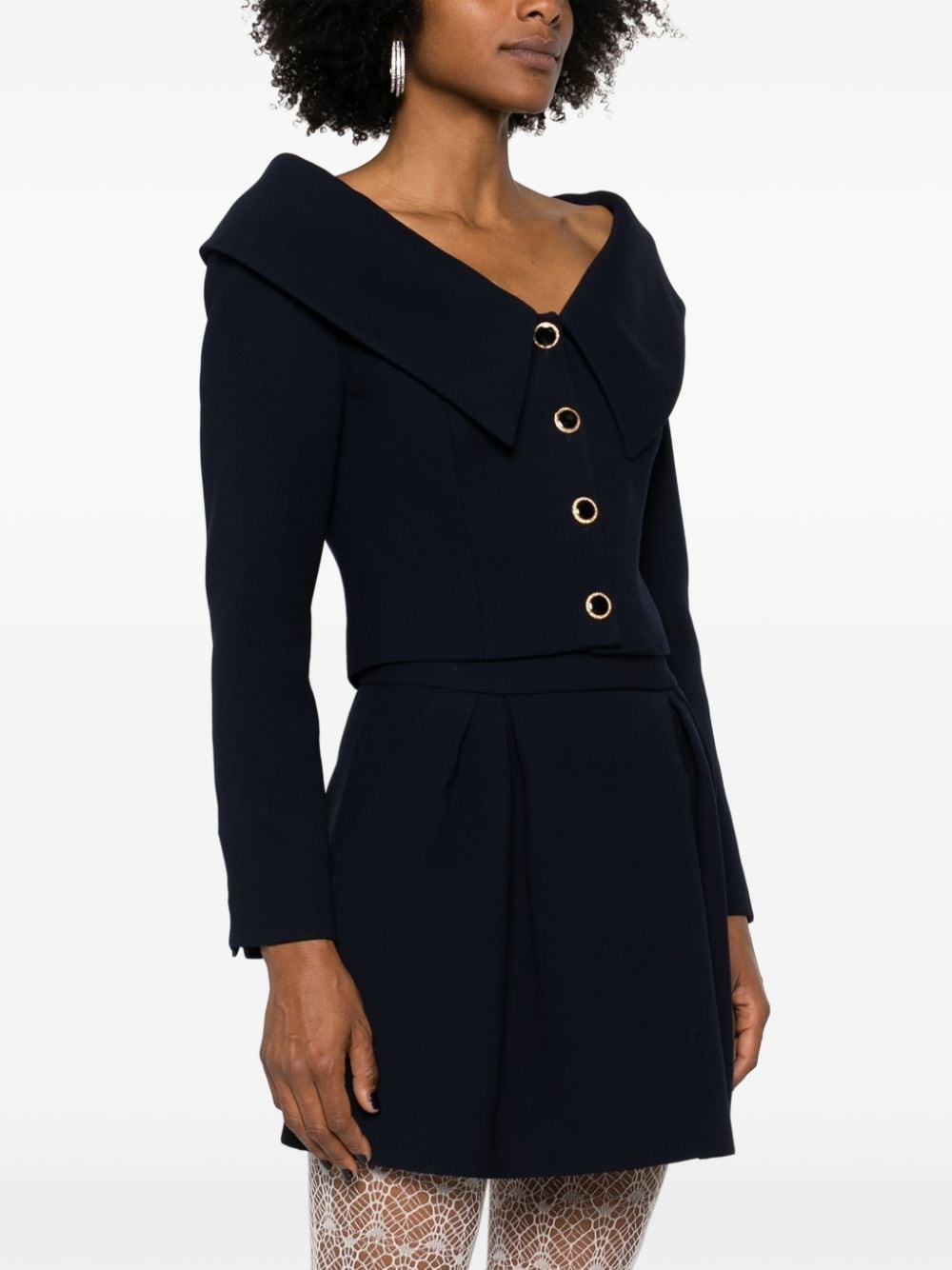 single-breasted off-shoulder blazer - 3