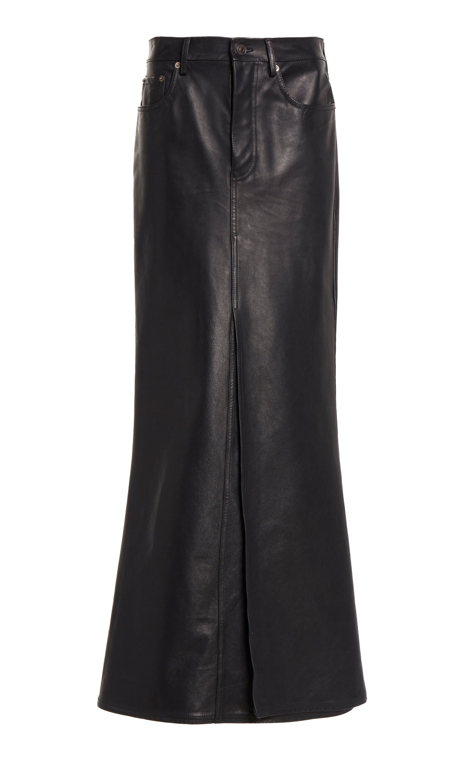 Matte Leather Maxi Skirt black - 1