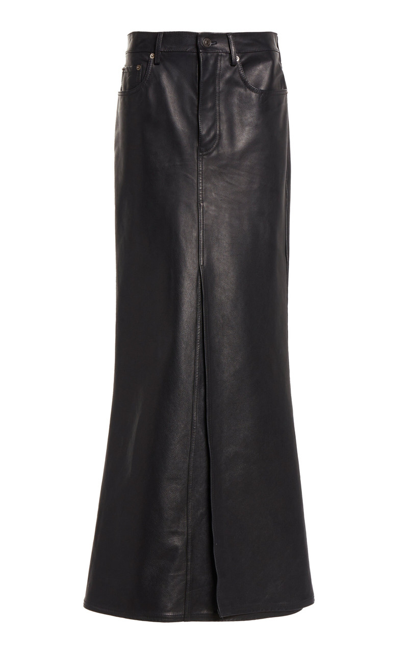 Matte Leather Maxi Skirt black 1