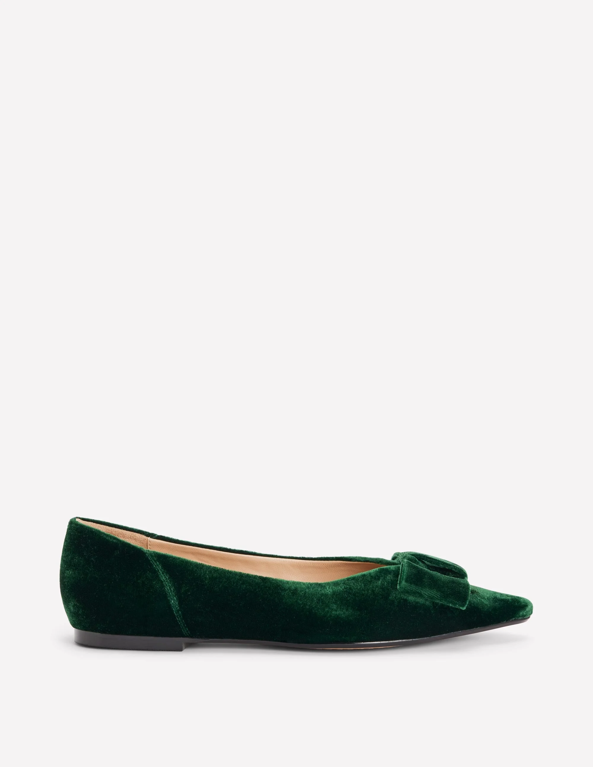 Nigella Bow Pointed Flats-Midnight Emerald - 1