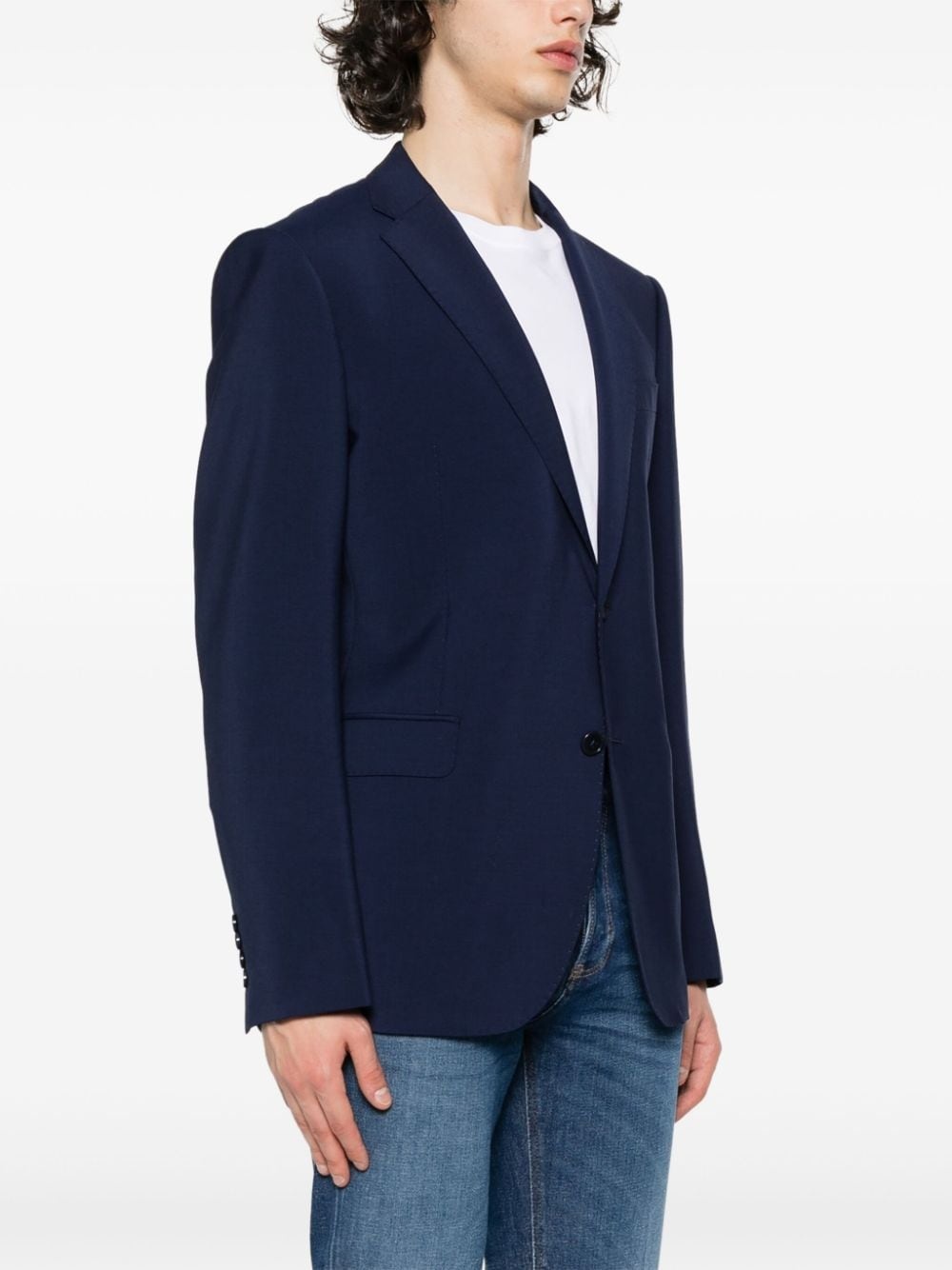 single-breasted wool blazer - 3