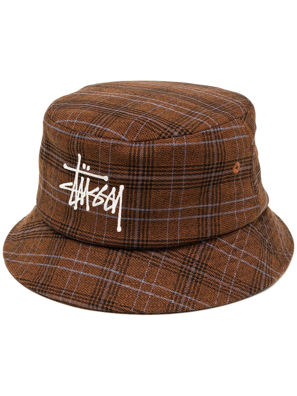 check-pattern bucket hat - 1