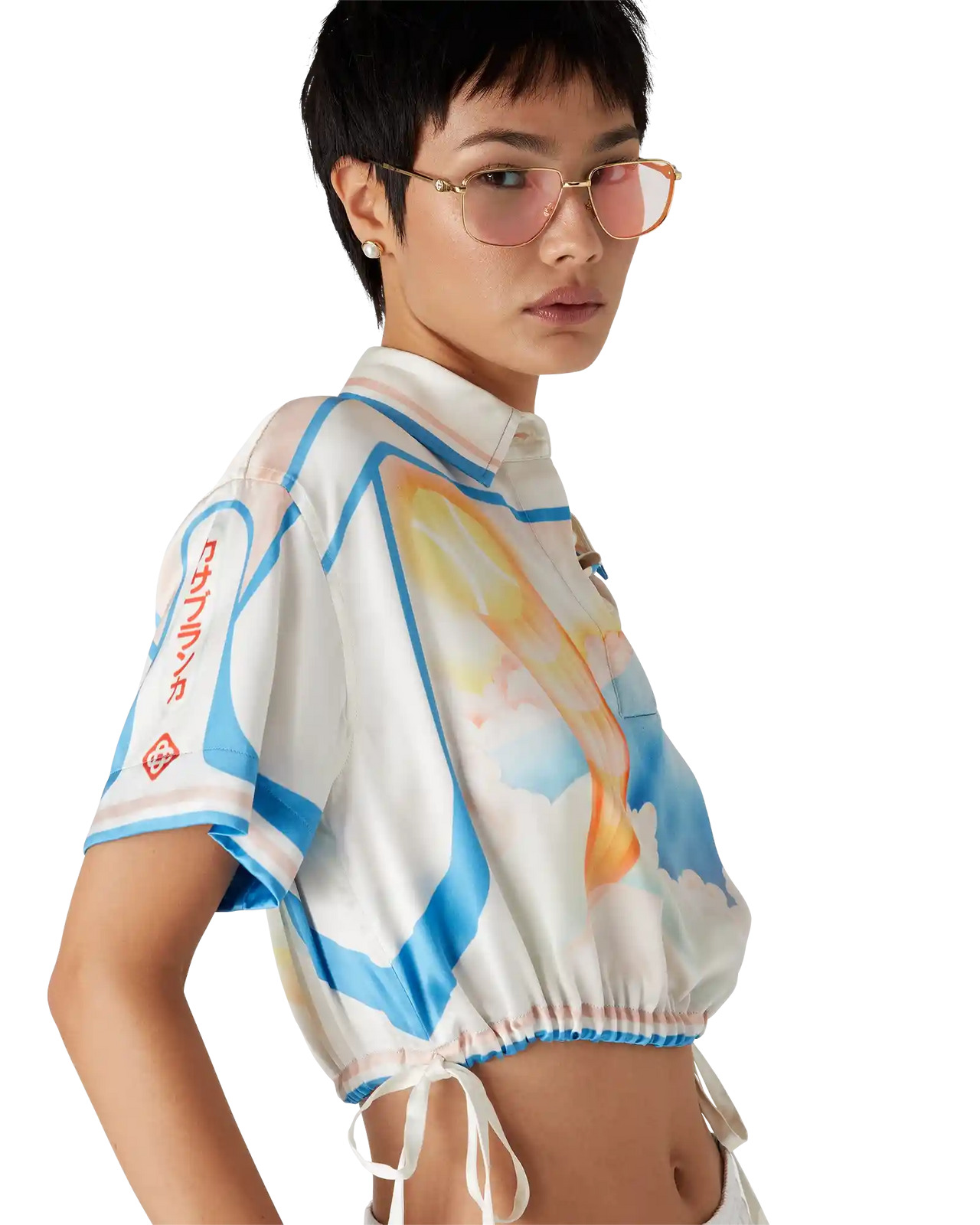 Fuji Dream Silk Cropped Shirt - 2