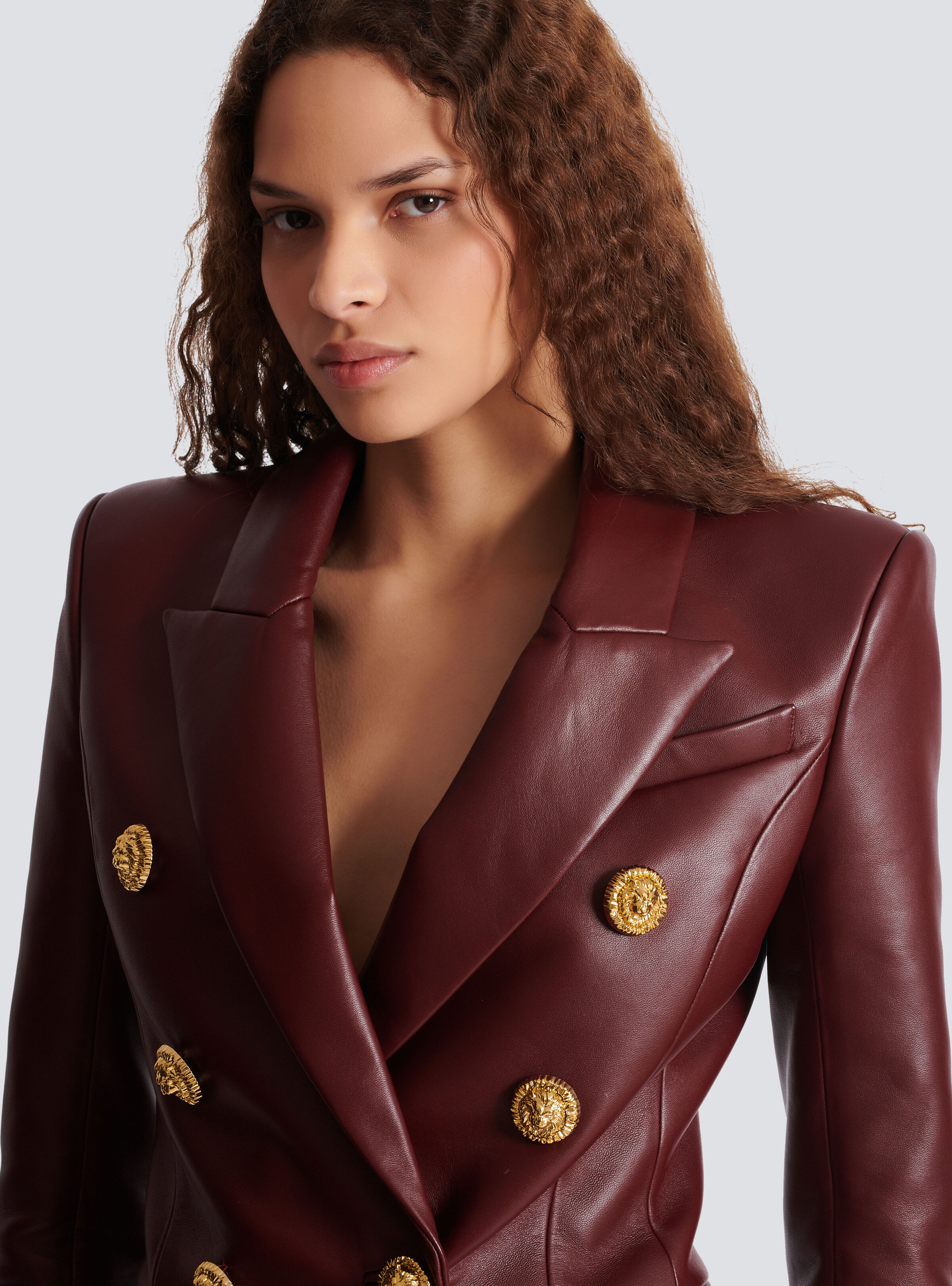 6-button lambskin jacket - 8
