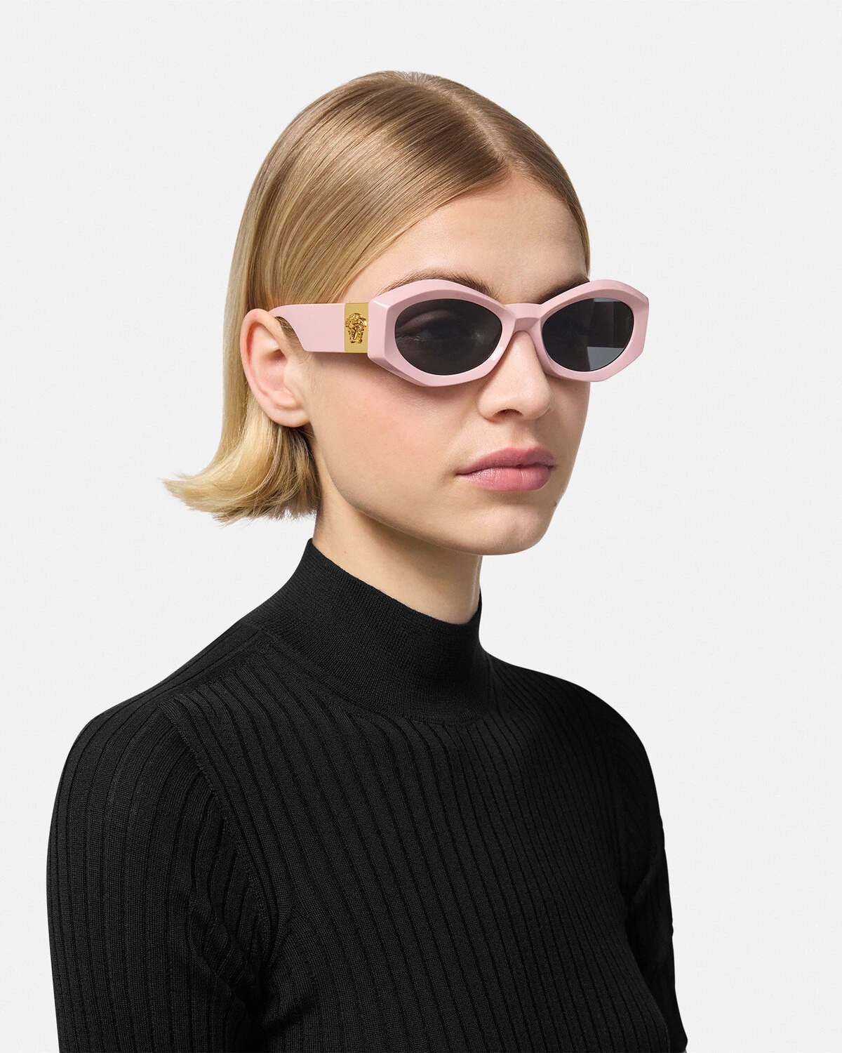 Medusa Plaque Geometric Sunglasses - 3