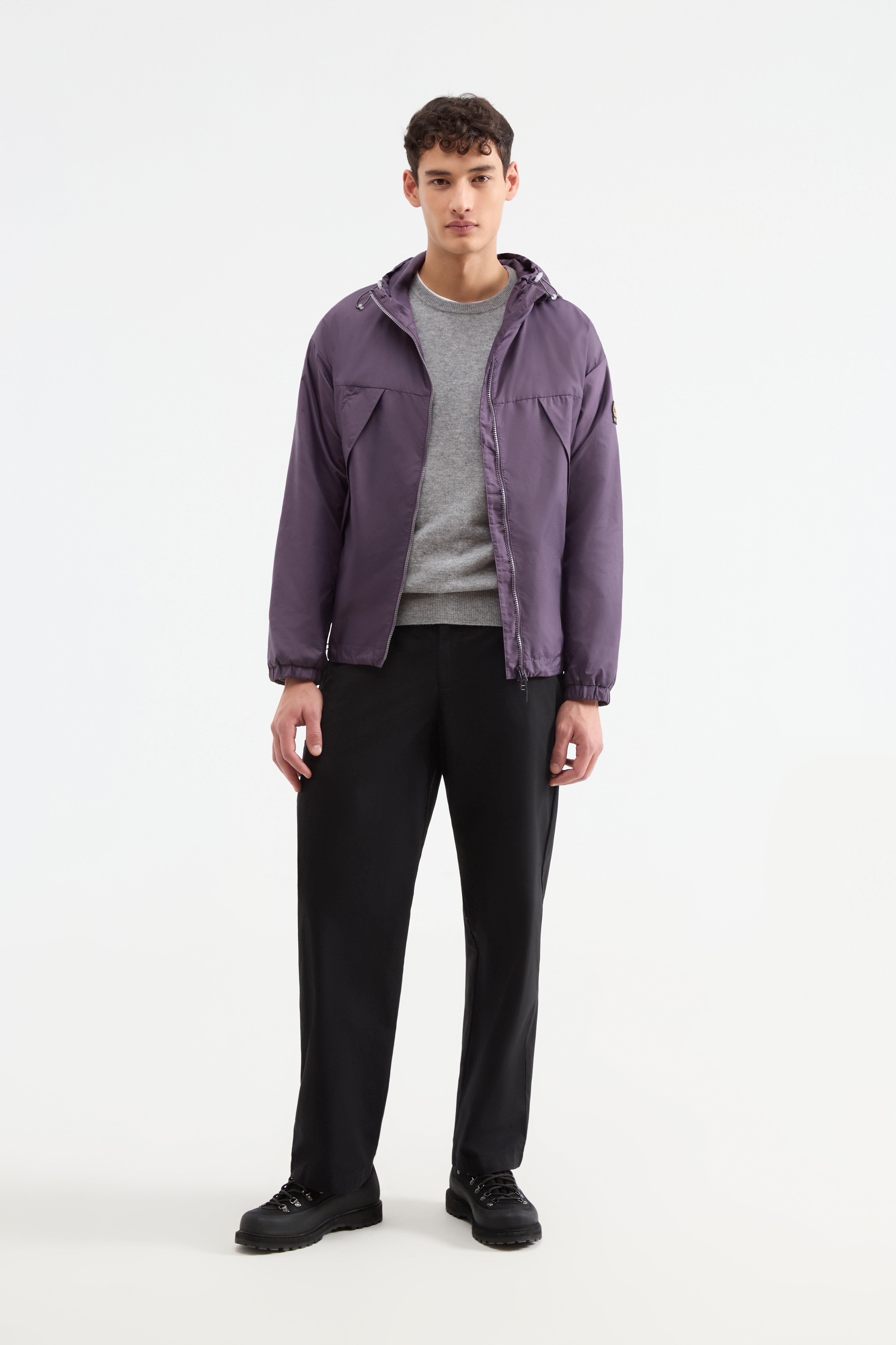 Langley Windbreaker with hood in Vintage Purple - 6