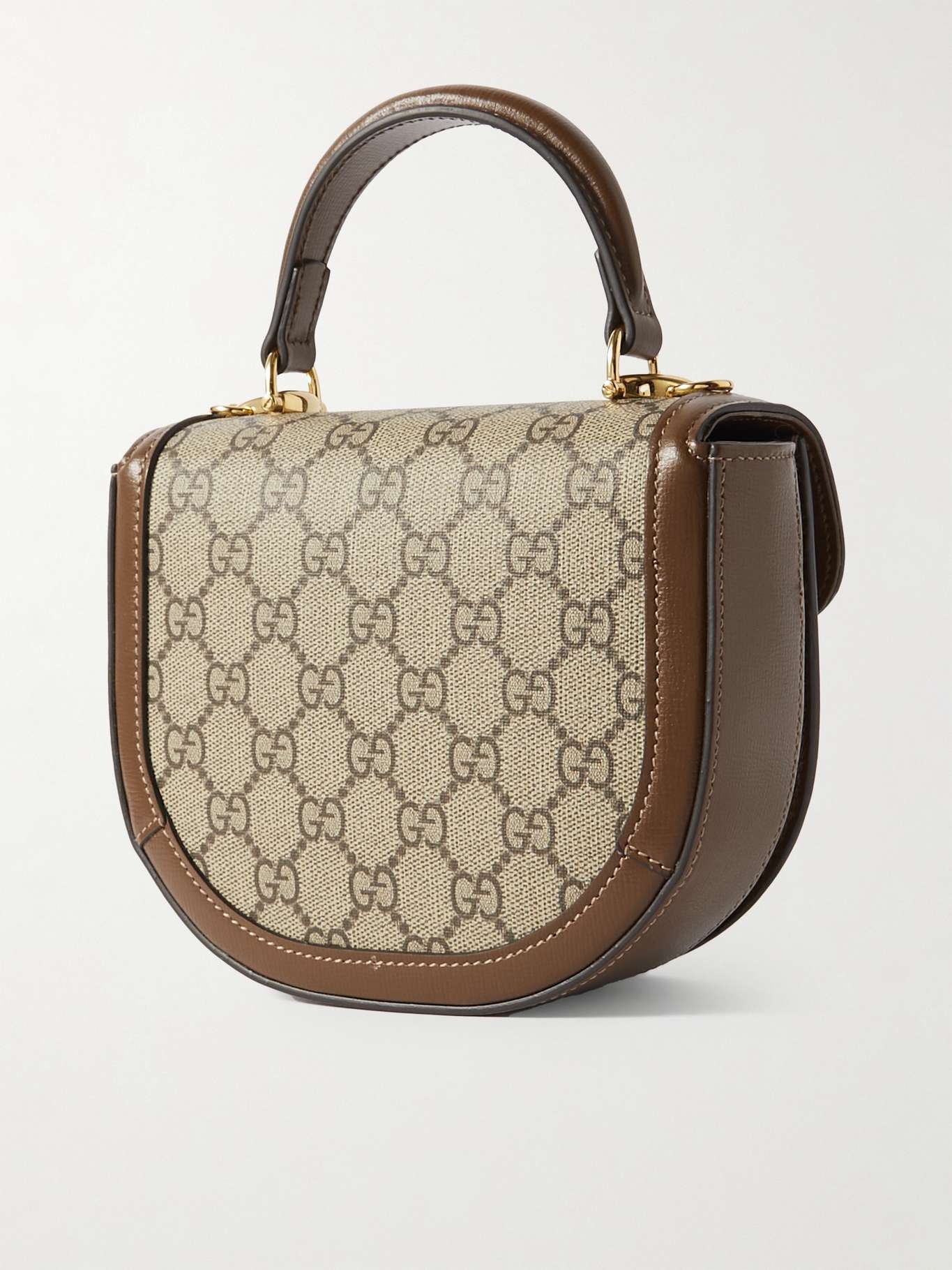Horsebit 1955 small leather-trimmed printed coated-canvas shoulder bag - 3
