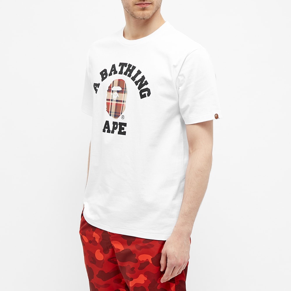 A Bathing Ape BAPE Check College Tee - 4