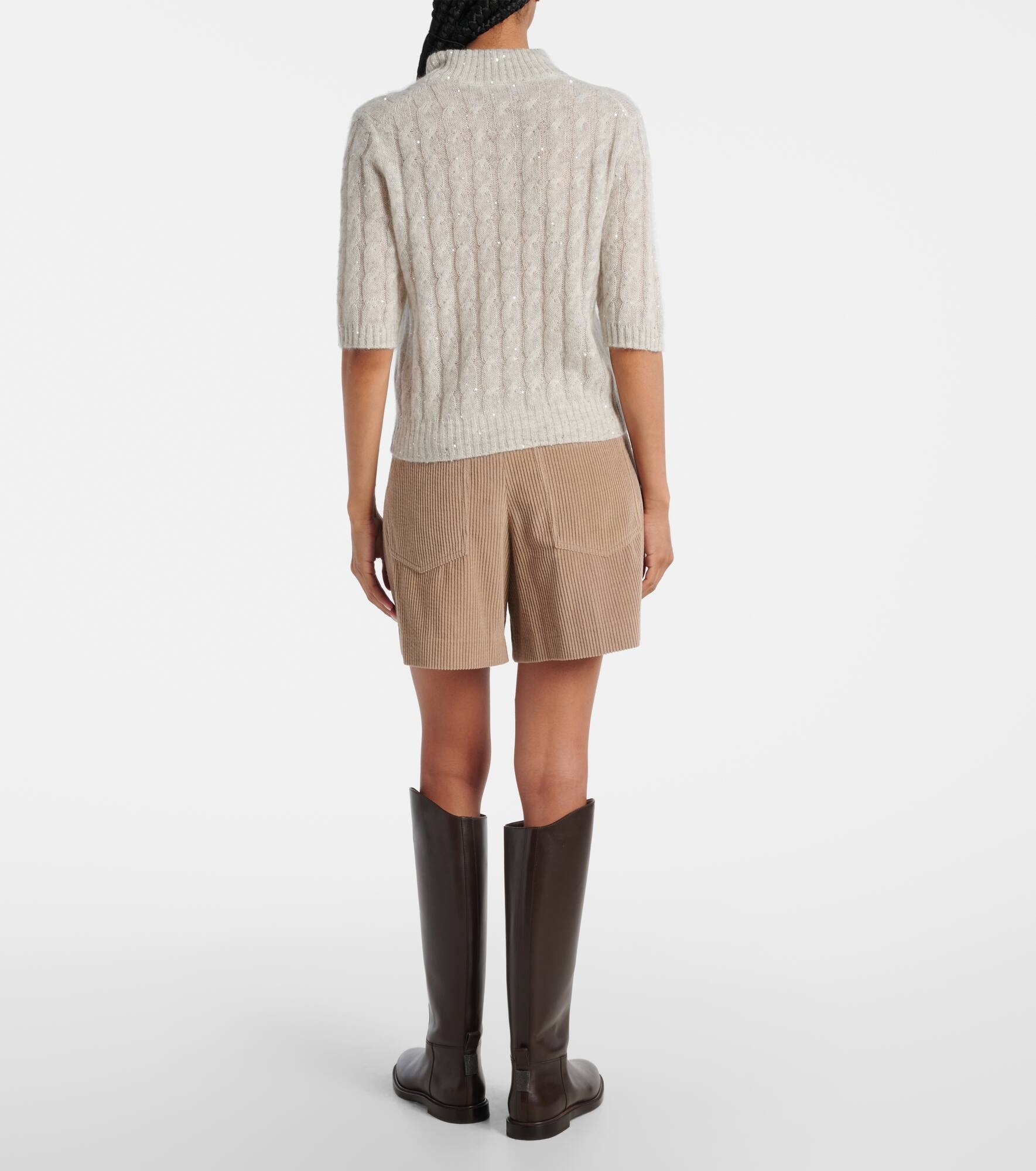 Sequined cable-knit sweater - 3