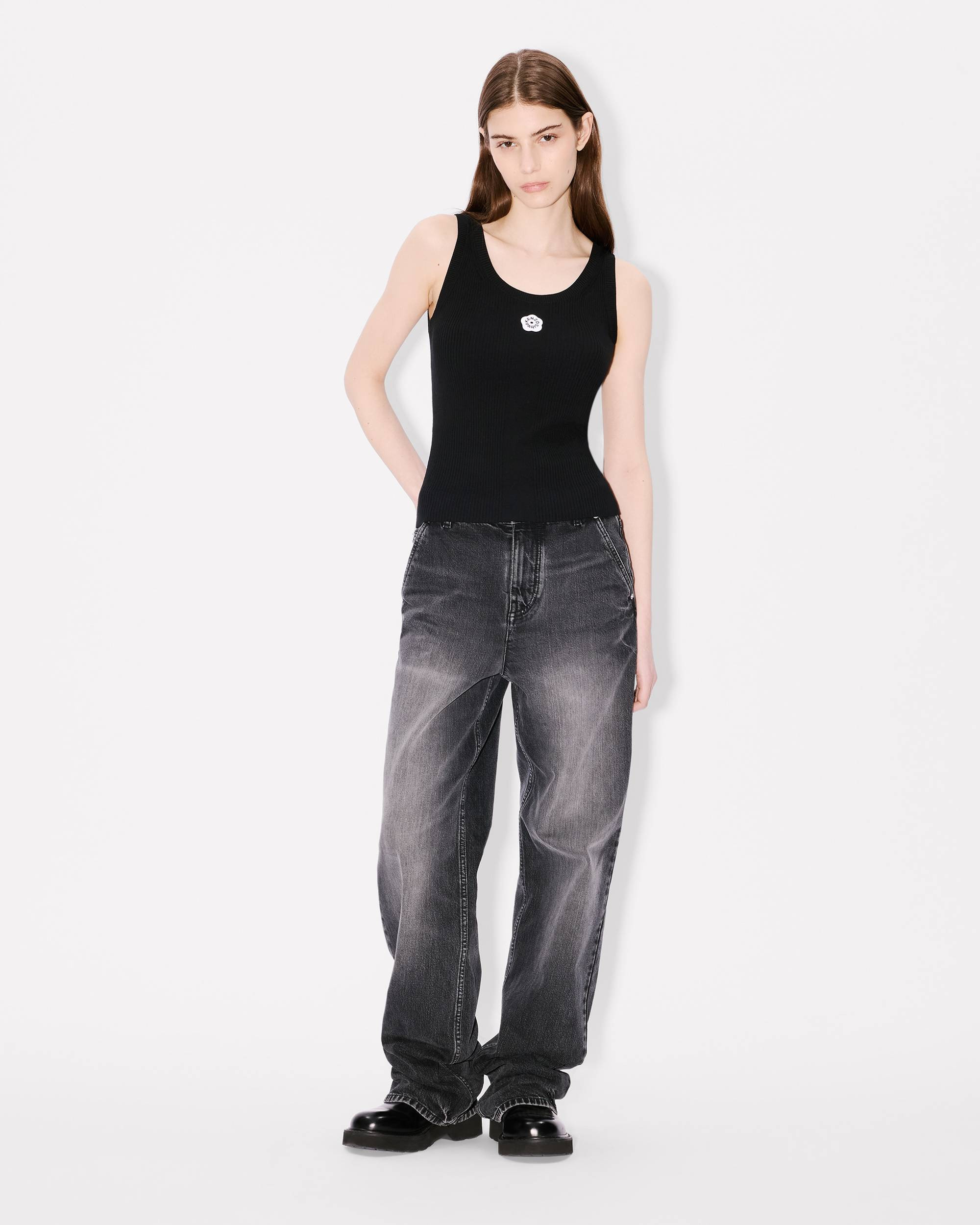 'Boke Flower 2.0' embroidered rib tank top - 5