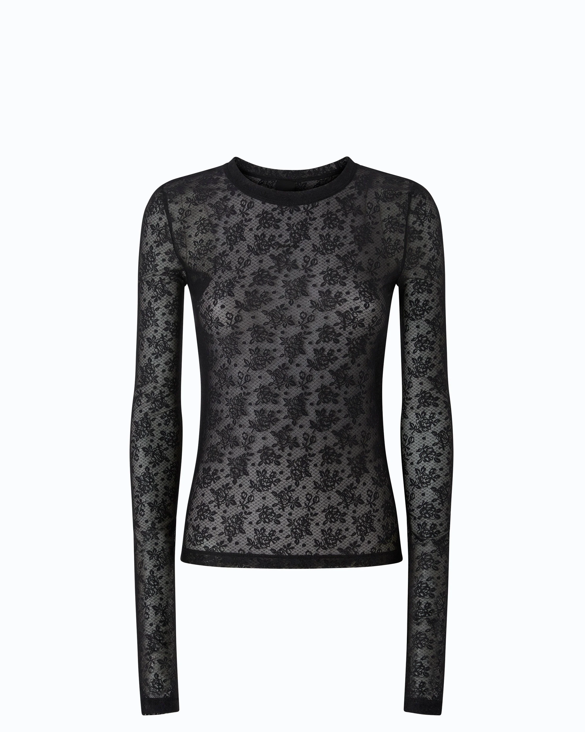 FLORAL STRETCH LACE SWEATER - 1