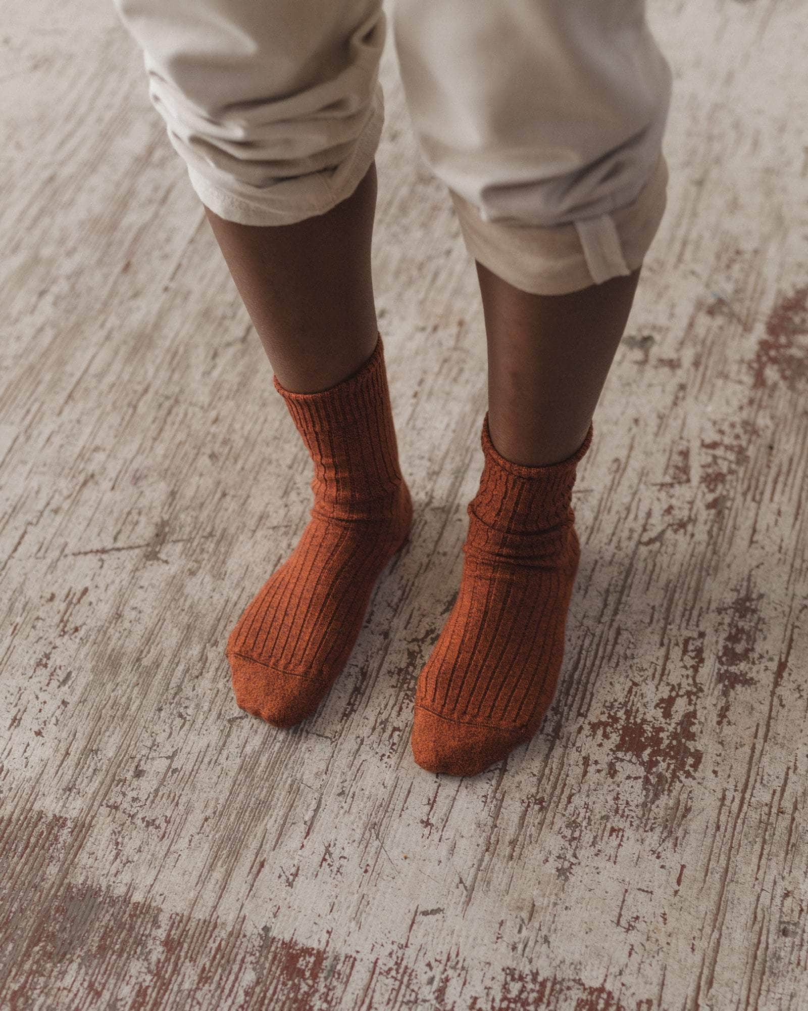 Rib Overankle Socks - Organic Cotton Rib - 1